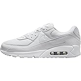 Nike Air Max 90 DQ4071 101 Men's Fashion Shoes, White/White-Metallic Silver, 7 UK
