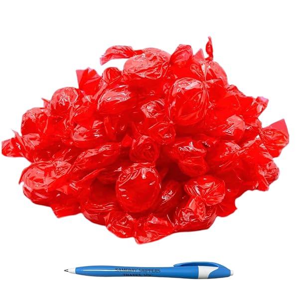 HARD CANDY CONFECTIONS | CINNAMON FLAVORED, ARTIFICIALLY FLAVORED, INDIVIDUALLY WRAPPED BON BONS | (NATURALLY FAT FREE (0G TRANS FAT) | 1.29 LBS, BONUS SAMEDAY SHIPPERS PEN