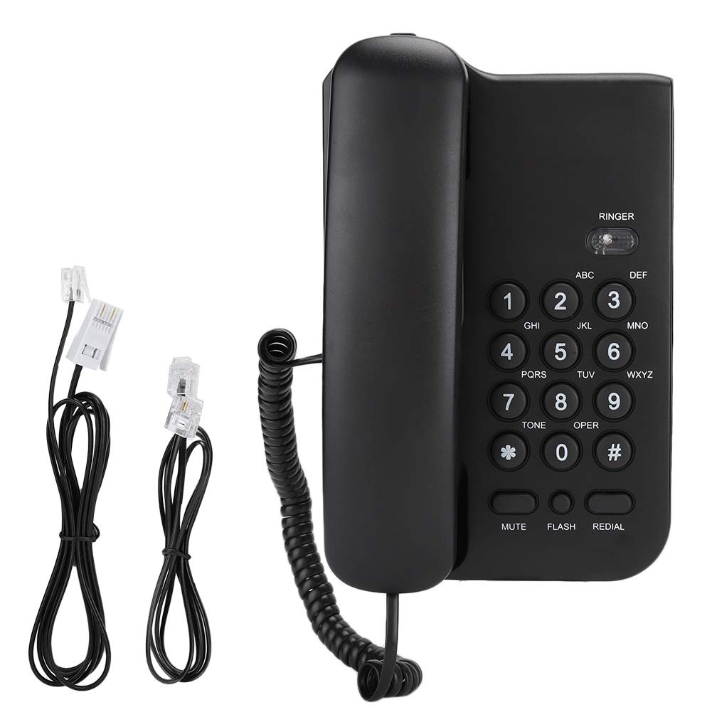 Desktop Corded Telephone Telephone, KX-T3026CID English Landline Phone for Hotel Home Office(black)
