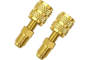 Joywayus 1/4" SAE Male to 5/16" SAE Female Flare Swivel Port Straight Adapter for R410A Mini Split HVAC System (Pack of 2)