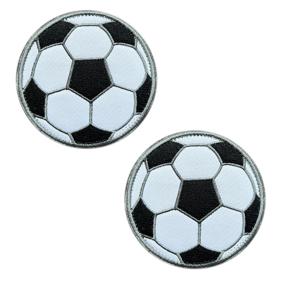 2 Pieces Love Football Tactical Patch Military Hook & Loop Embroidered Applique Sport Football Emblem Patch for Bags Backpack Uniform Vest Clothes Outdoor Sport Jersey Biker or Collect