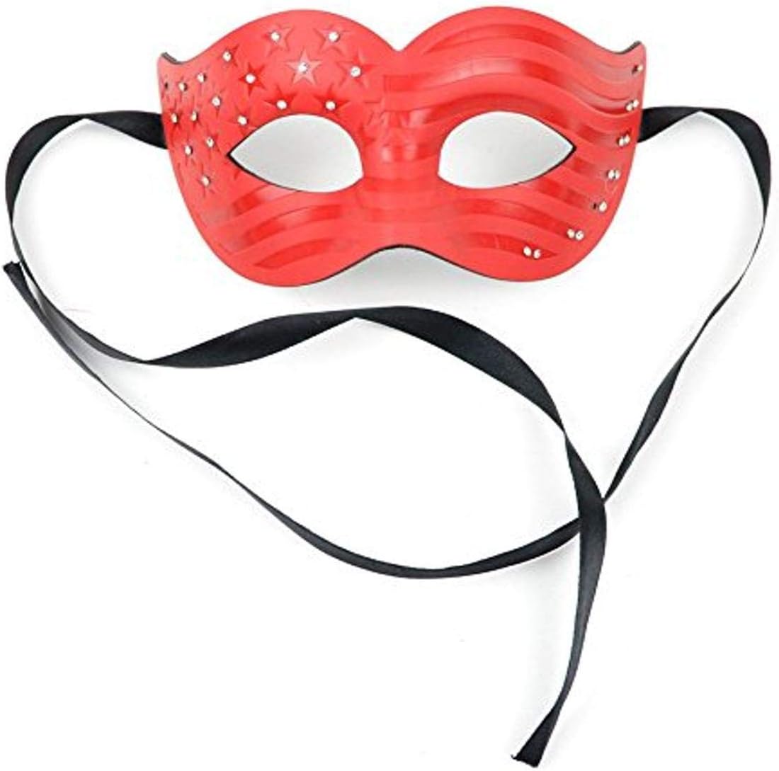 Mask-It PU Leather Stars and Stripes Red 9" 1pc