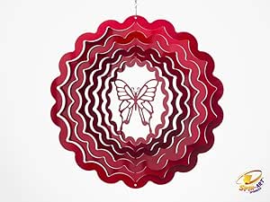 Spin Art Design papillon à vent 6-Inch Red: Amazon.es: Jardín