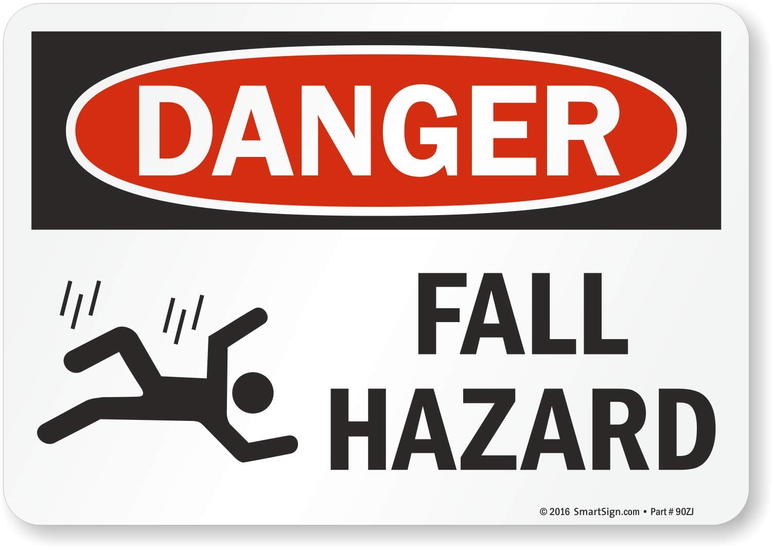 SmartSign Señal de "Danger Fall Hazard" Amazon.es Industria