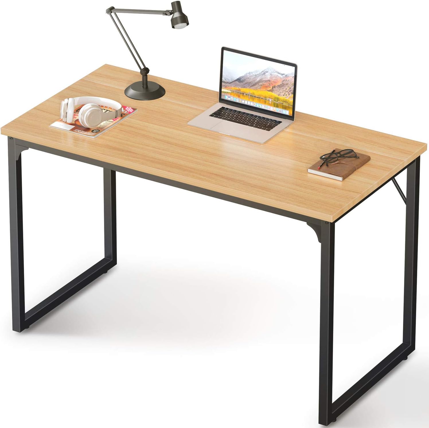Coleshome Computer Desk 47", Modern Simple Style Desk for Home Office, Sturdy Writing Desk,Teak: Kitchen & Dining