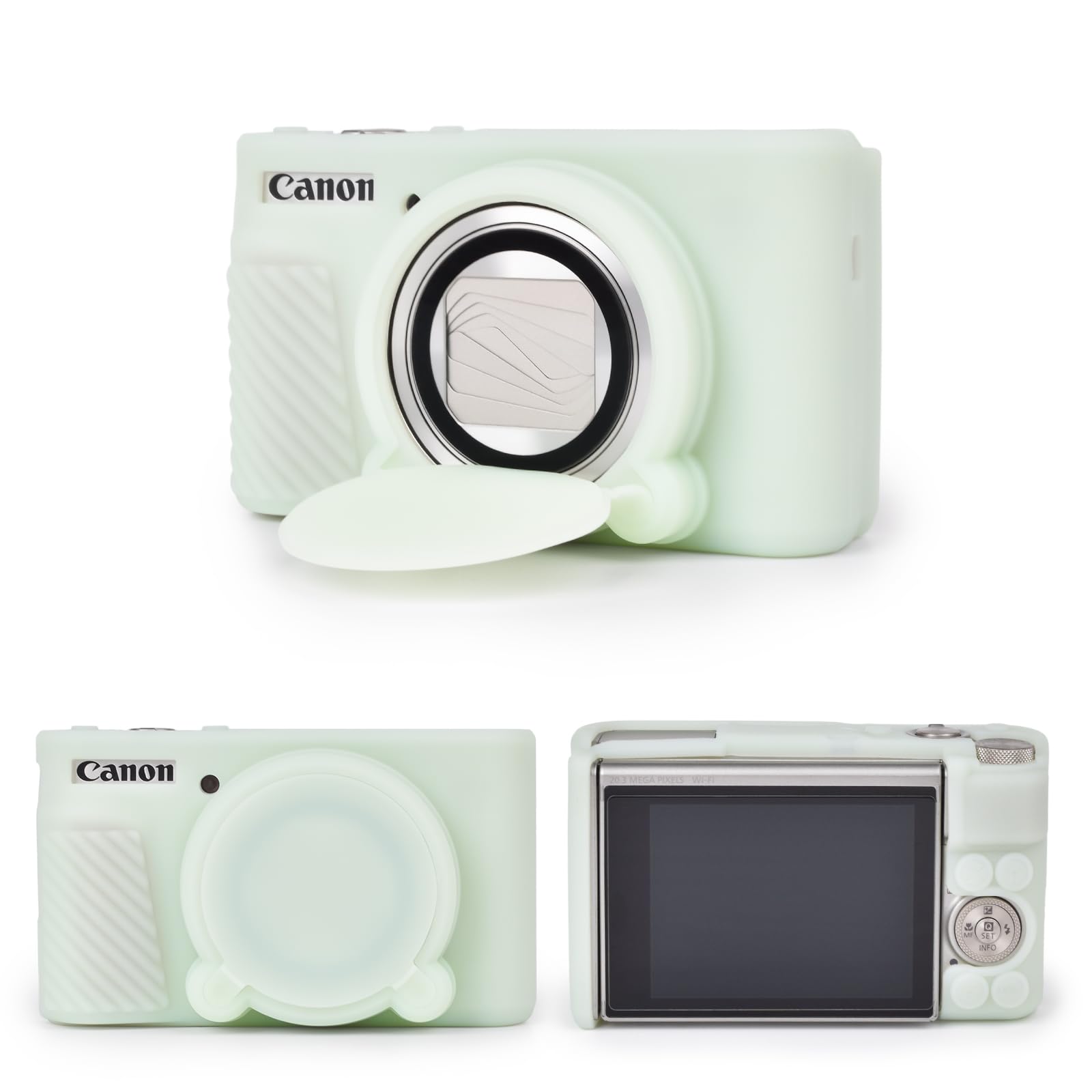 MUZIRI KINOKOO Silicone Case for Canon PowerShot SX740 SX730 HS Camera - Soft Rubber SX730 SX740 HS Protective Case with Removeable Lens Cover - Slim Fit SX740 sx730 HS Case - Jelly Green