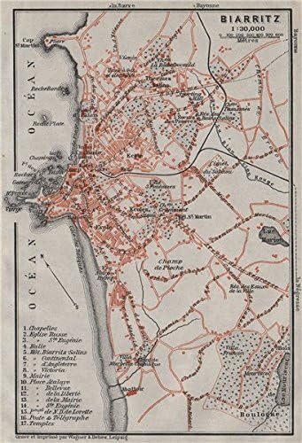 Amazon Com Biarritz Town City Plan De La Ville Pyrenees Atlantiques Carte 1907 Old Map Antique Map Vintage Map Pyrenees Atlantiques Map S Posters Prints