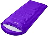 Coolzon Outdoor Sleeping Bag 3-4 Seasons Purple Ultralight Packable view 3