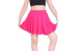 Hvididan Girls Tennis Skirts Layered Ruffle Athletic Flowy Skirts with Pocket Skorts for Girls 5-14Y