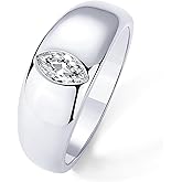 PAVOI 14K Gold Plated Chunky Dome Statement Ring for Women | Marquise Cubic Zirconia Dome Ring | Thick Stackable Bands