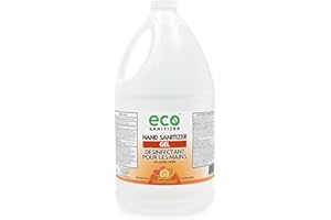 Eco Bulk Hand Sanitizer Gel, 4 Litres, Citrus Scented Sanitizer, 70% Alcohol, Plant-Based, Made in Canada, Bulk Sanitizer Ref