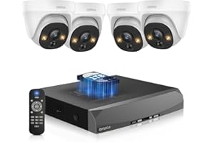 OHWOAI 《130° Wide Angle & 4K Ultra HD》Wired Security Camera System Outdoor, POE IP Cameras with 8CH NVR Systems, Video Surveillance DVR Kits with PIR Motion Detection