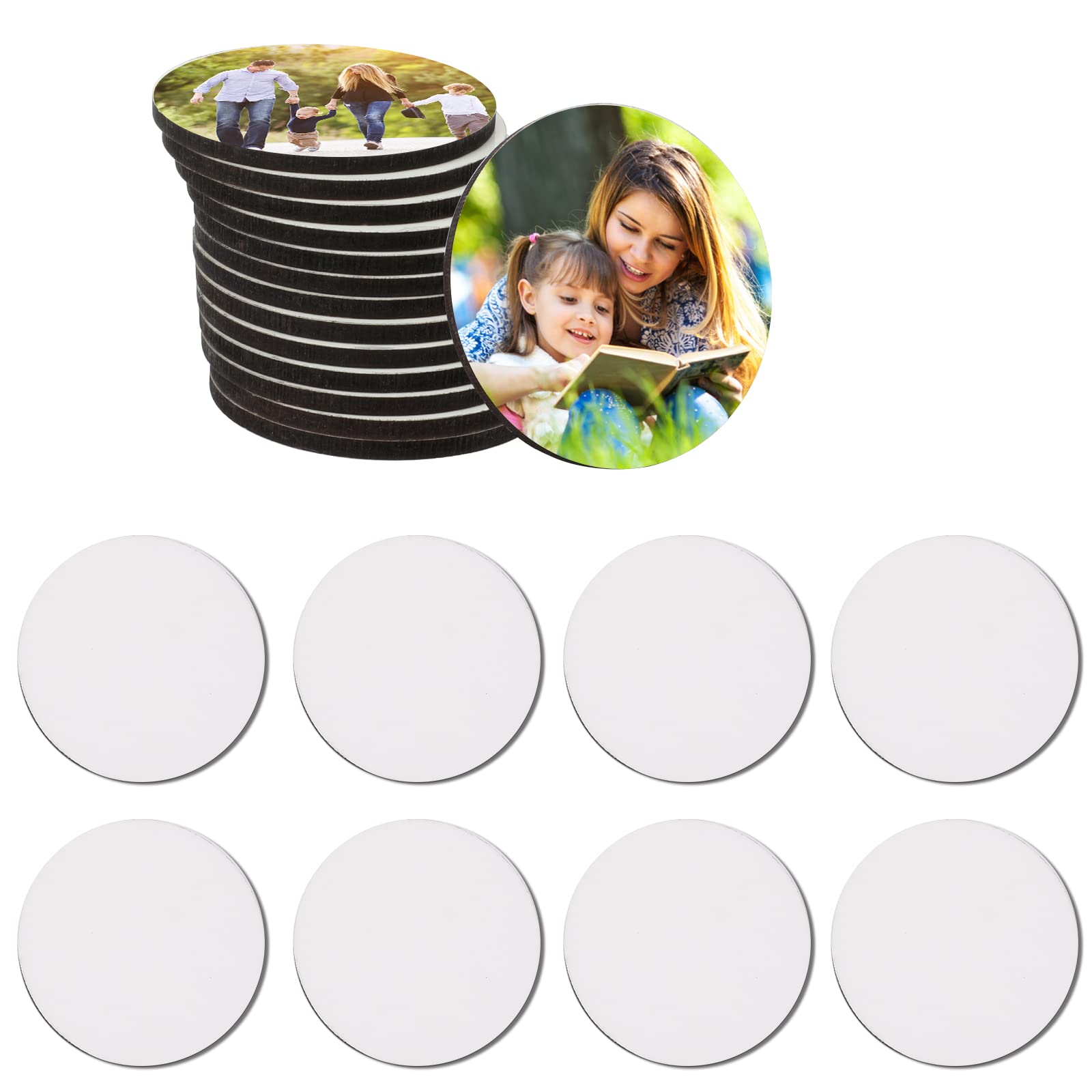 OOTSR 16 Pcs Sublimation Blank Fridge Magnets, DIY Decorative Round Magnets for Whiteboard Office Calendar Kitchen Home Wall Decor,5 CM