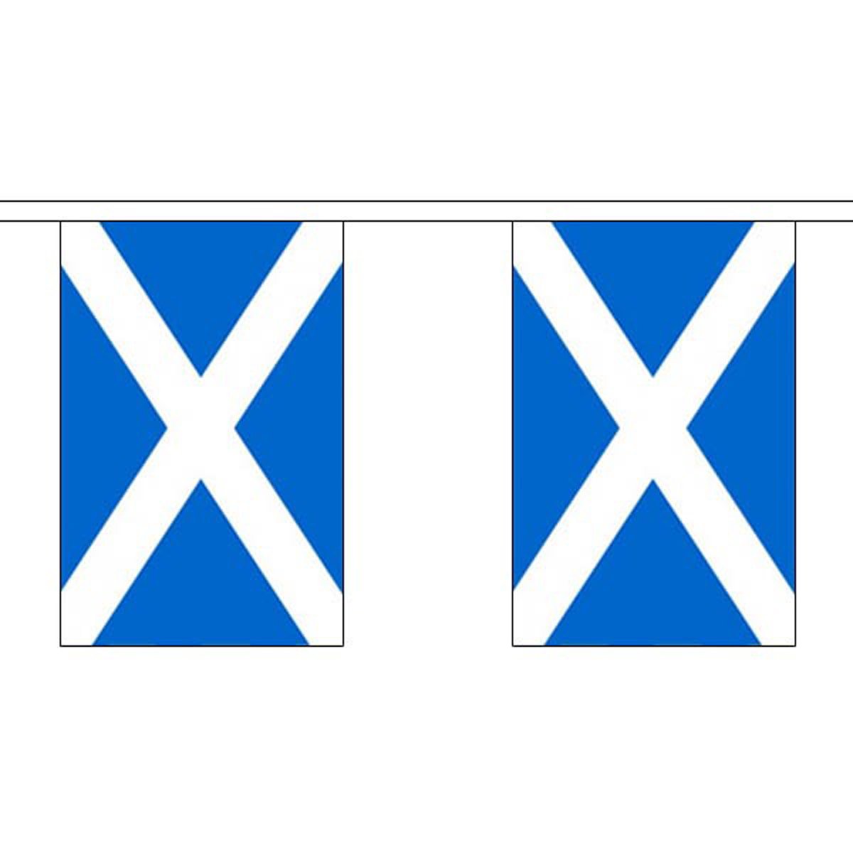 Flagtex St Andrews (Light Blue) Rectangle Bunting Premium Fabric Bunting For Indoor and Outdoor Use (3m (10 Flags))