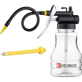 Transparent Oil Cans with Dual Spouts - Straight and Flex | Visible Fill Line | Ideal for Automotive, Machinery, and Household Use