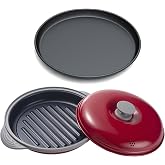 MACONEE 2-in-1 Microwave Cookware: Crisper Pan and Grill Pan - Fry, Reheat, Grill with Crisp Effect