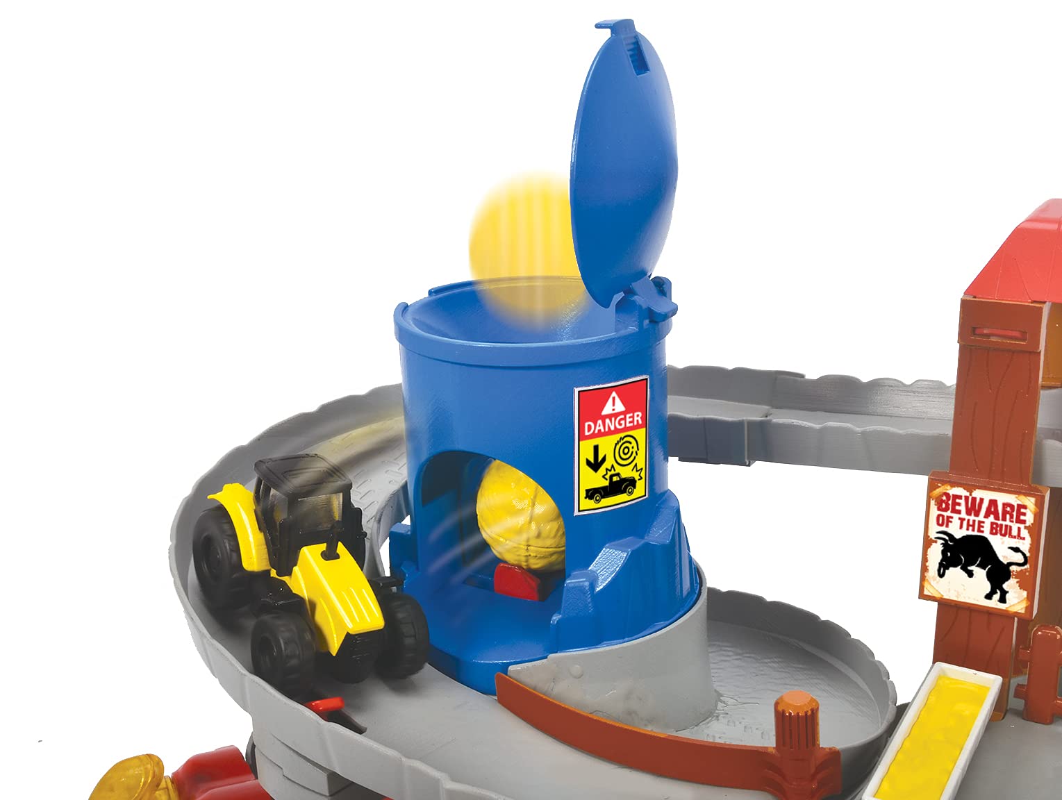 Dickie Toys 203739003 Farm Adventure Parking, Garage, Play Set, Light & Sound, Lift, Includes Animals, Hay Balls, Trap Door, 2 Toy Cars, 18 x 52 x 22.5 cm, for Children from 3 Years
