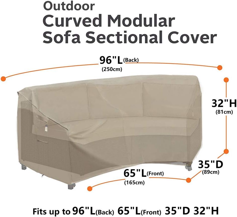 Amazon Com Heavy Duty Outdoor Sectional Couch Covers 100 Waterproof Reinforced 600d Patio Sectional Sofa Cover Curved Lawn Patio Furniture Cover Kitchen Dining