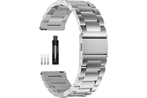 Quick Release Stainless Steel Watch Band for Men Women Metal Link Bracelet Strap Replacement, Adjustable Fit for 20mm 22mm Wa