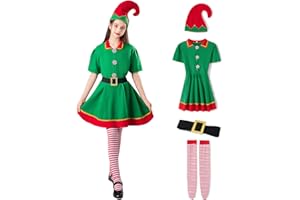 Muimray Christmas Elf Costume for Toddler Baby Boys Girls Santa Costume Outfit Xmas Clothes Top +Pants + Hat Cosplay Outfit