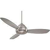 Minka-Aire F517L-BN Concept I 52 Inch Ceiling Fan with Integrated 14W LED Light in Brushed Nickel Finish
