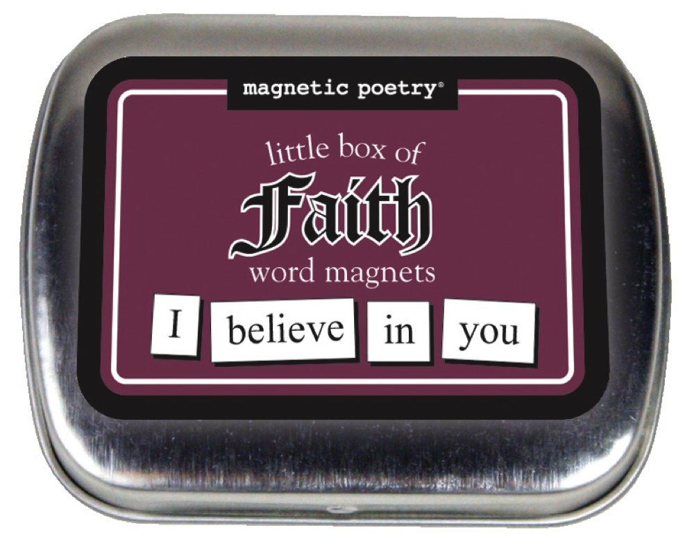 Magnetic Poetry - Little Box of Faith - Words for Refrigerator - Write Poems and Letters on the Fridge