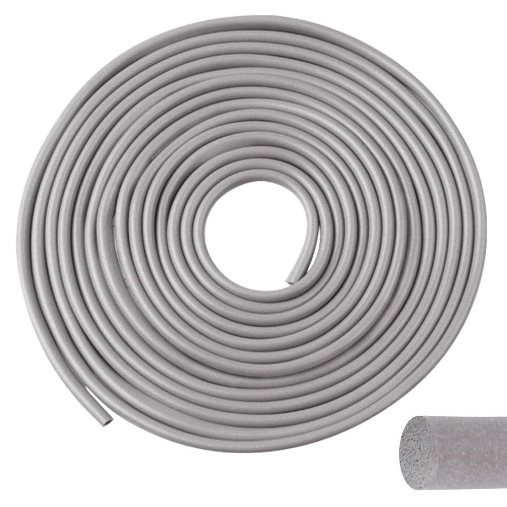 Backer Rod for Gaps and Joints, Gray Caulk Saver Weather Stripping 6MM x 10M EPDM Rubber Round Seal Strip Foam Filler Rope zum Sealing Gap Blocker Insulation for DIY Gasket, Car, Industrial Equipment