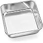 P&P CHEF Cake Square Baking Pan, 6 Inch Small Stainless Steel Brownie Lasagna Bakeware Pan For Bread Sponge Cake, One…