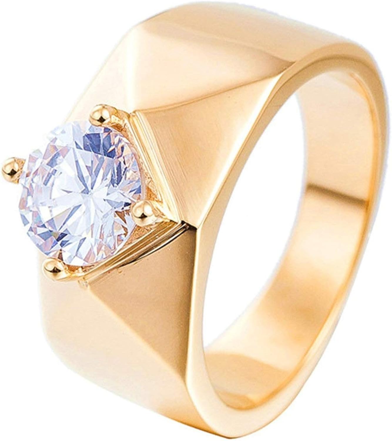 Cinnanal Men's CubicZirconia Male Rings Cheap 18K Gold Plated Cz Rings for Women Fashion