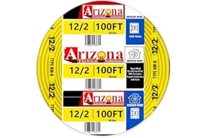 ARIZONA ELECTRICAL SOLUTIONS 100 FT 12/2 Type NM-B Copper. #12 AWG, 2 Conductors with Ground. Insulated Jacket Yellow