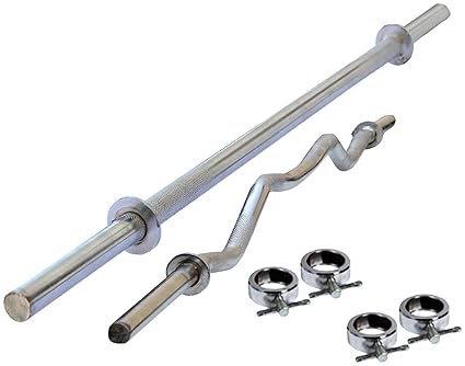 Buy Mtn Fitness 5 Feet Straight Rod 3 Feet Curl Rod With Locks Combo Online At Low Prices In India Amazon In