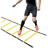 Ohuhu Agility Ladder, Speed Training Exercise Ladders for Soccer Football Boxing Footwork Sports Speed Agility Training with Carry Bag,20ft 12 Rung,Yellow
