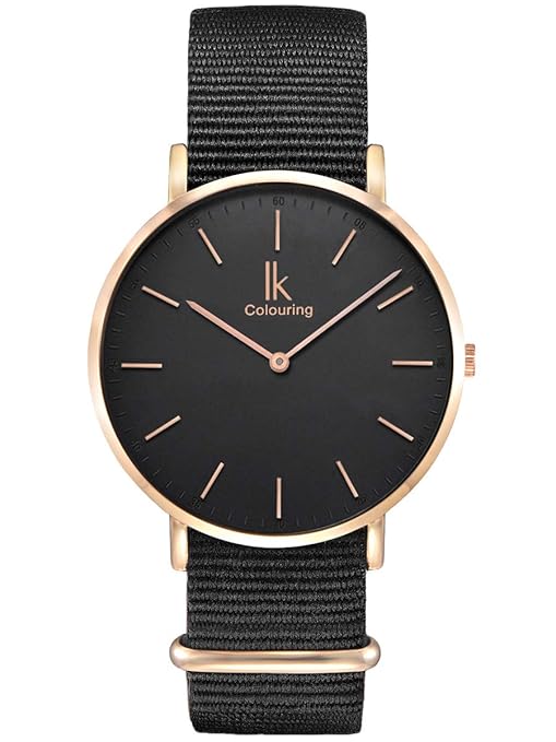 Alienwork IK Uhr für Herren Damen Armbanduhr mit Nylon NATO-Armband Quarz