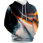 Amasnay Blue Flame Wolf Hoodies 3D Print Graphic Pullover Hooded Sweatshirt Hoodies with Big Pockets for Men Women