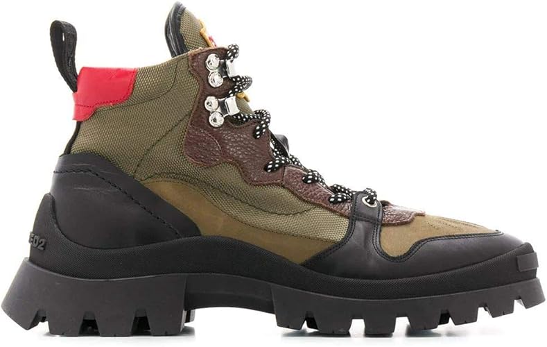 Amazon ディースクエアード ラグジュアリーファッション メンズ Snmm19 グリーン 革 ショートブーツ 秋冬 Dsquared2 ディースクエアード シューズ バッグ