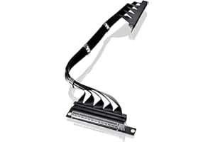 PCIe 4.0 Dual 90°Degree Connectors Riser Cable; 16Gbps High-Speed Transmission; 400mm; EMI Shielding; AC-077-CO1OTN-C1; 3 Yea