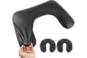 EBANKU Set of 2 Nail Arm Rest Covers for Nails Tech, Black Arm Rest Protector Covers, Premium PU Leather Waterproof, Suitable for U-Shaped Professional Manicure Nail Hand Rest