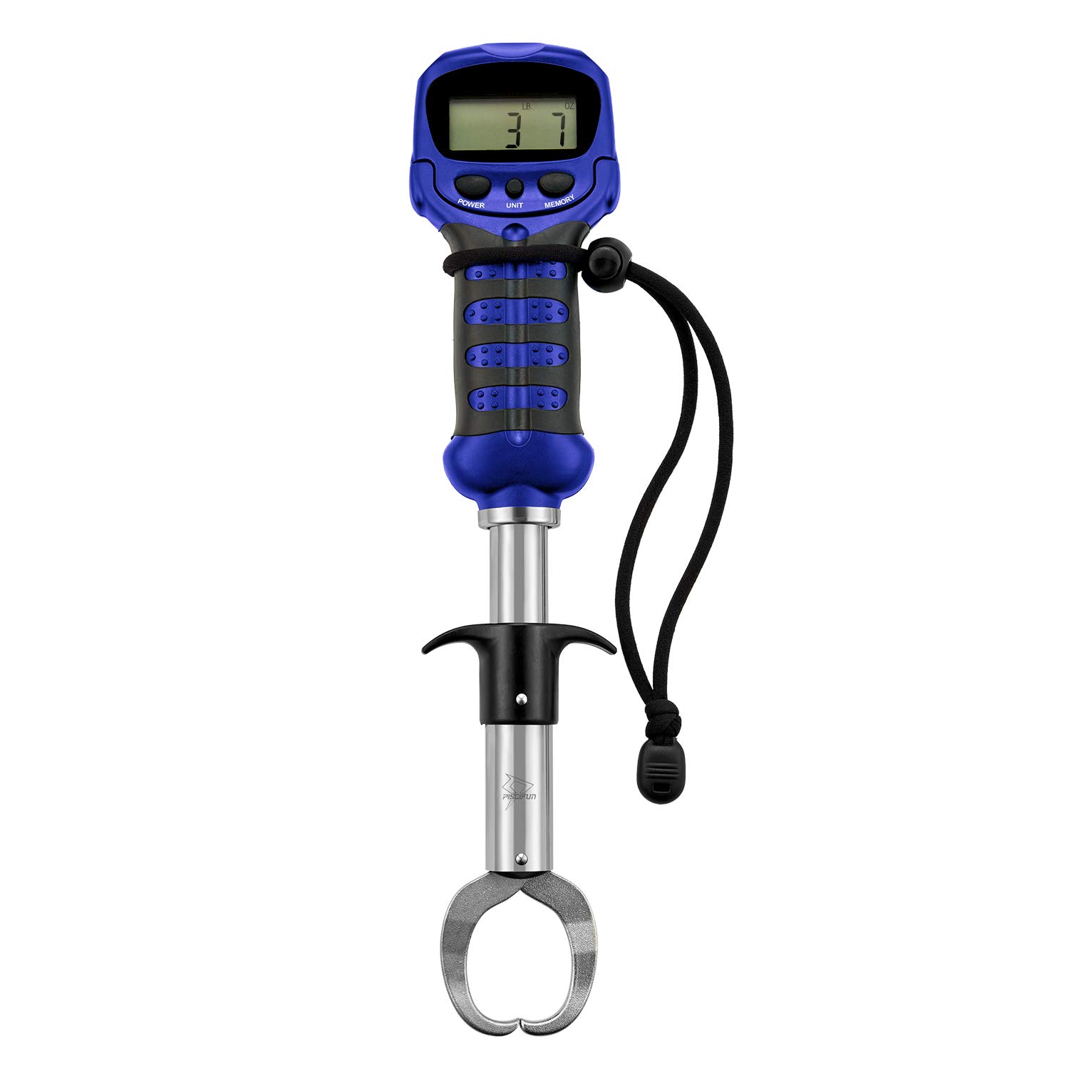 Piscifun Fish Lip Gripper with Digital Scale Waterproof Lip Grip with Electronic Digital Scale Fish Grabber Stainless Steel Clip Fish (Blue)