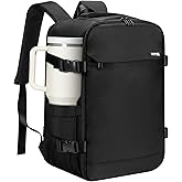 HOMIEE Spirit Airlines Personal Item Bag 18x14x8 Travel Backpack, 32L Carry on Luggage Underseat Airline Approved Weekender Bag Fits 15.6 Inch Laptop, Black