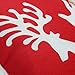 CaliTime Pack of 2 Soft Canvas Throw Pillow Covers Cases for Couch Sofa Home Decoration Christmas Holiday Reindeer with Stars Print 18 X 18 Inches Christmas Red