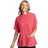 Jess & Jane Mineral Washed Short Sleeve Top - M117