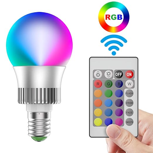 Farbige Lampen 10W E27 LED Leuchtmittel Dimmbare Glühbirne, Farbwechsel LED RGB Lampe mit Fernbedienung, Dekorative Leuchten 