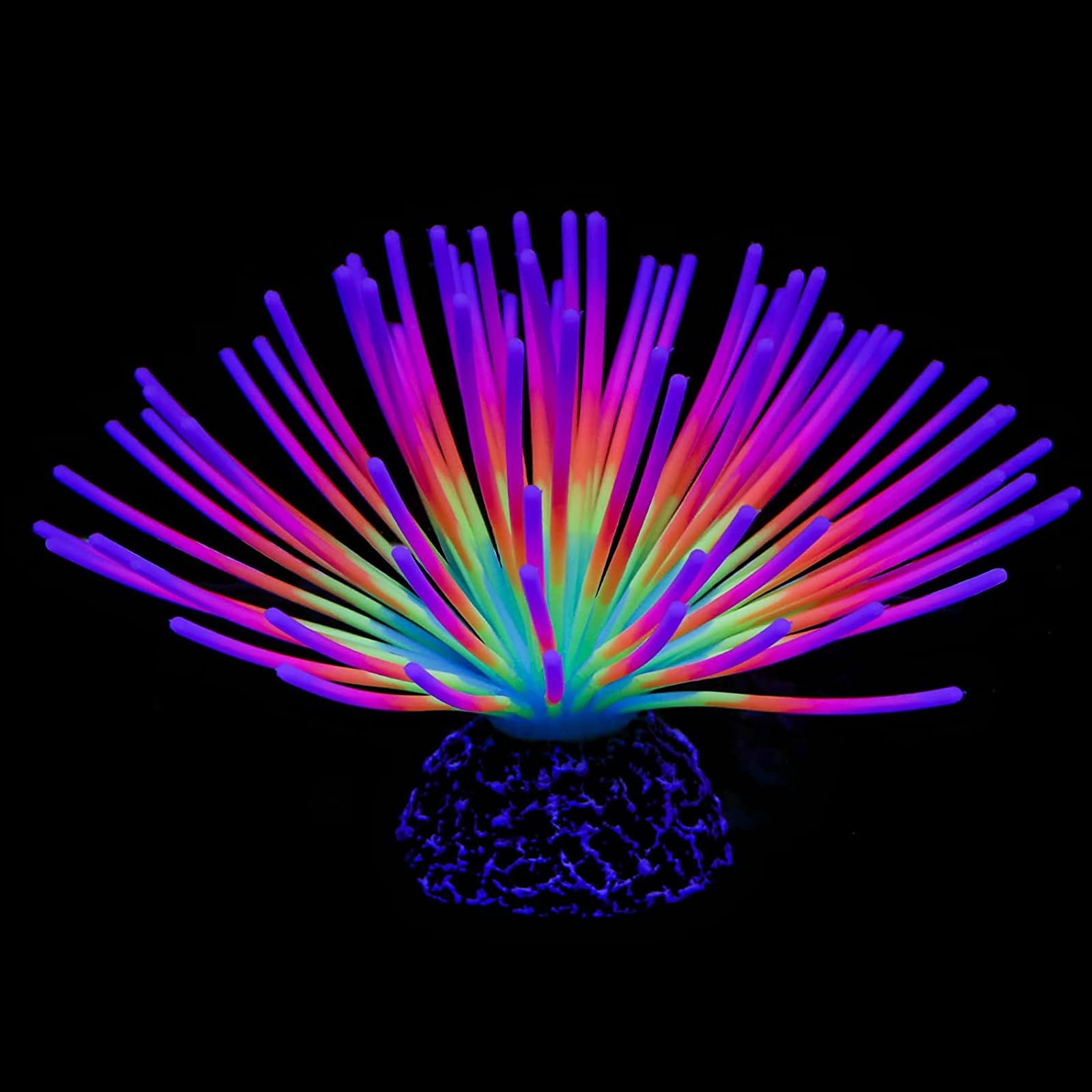 Yoogeer Silicone Glowing Sea Urchin Fish Tank Decorations, Aquarium Imitative Sea Urchin Ball Artificial Ornament with Glowing Effect for Fish Tank Landscape Decoration Ornaments (Rainbow)