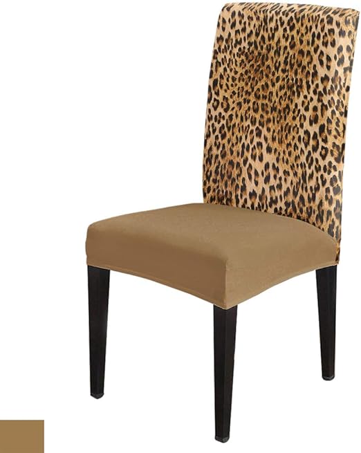 Amazon Com Dining Room Chair Covers Set Of 6 Wildlife Animal Leopard Print Removable Stretch Chair Protector Washable Kitchen Seat Slipcover With Elastic Band For Hotel Ceremony Kitchen Dining