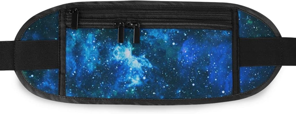 Amazon マキク Makiku セキュリティポーチ 宇宙柄 星柄 ランニングポーチ ウエストバッグ 薄型 軽量 パスポートケース 旅行便利 グッズ メンズ レディース兼用 Makiku マキックー マネーベルト セキュリティキャシュホルダー