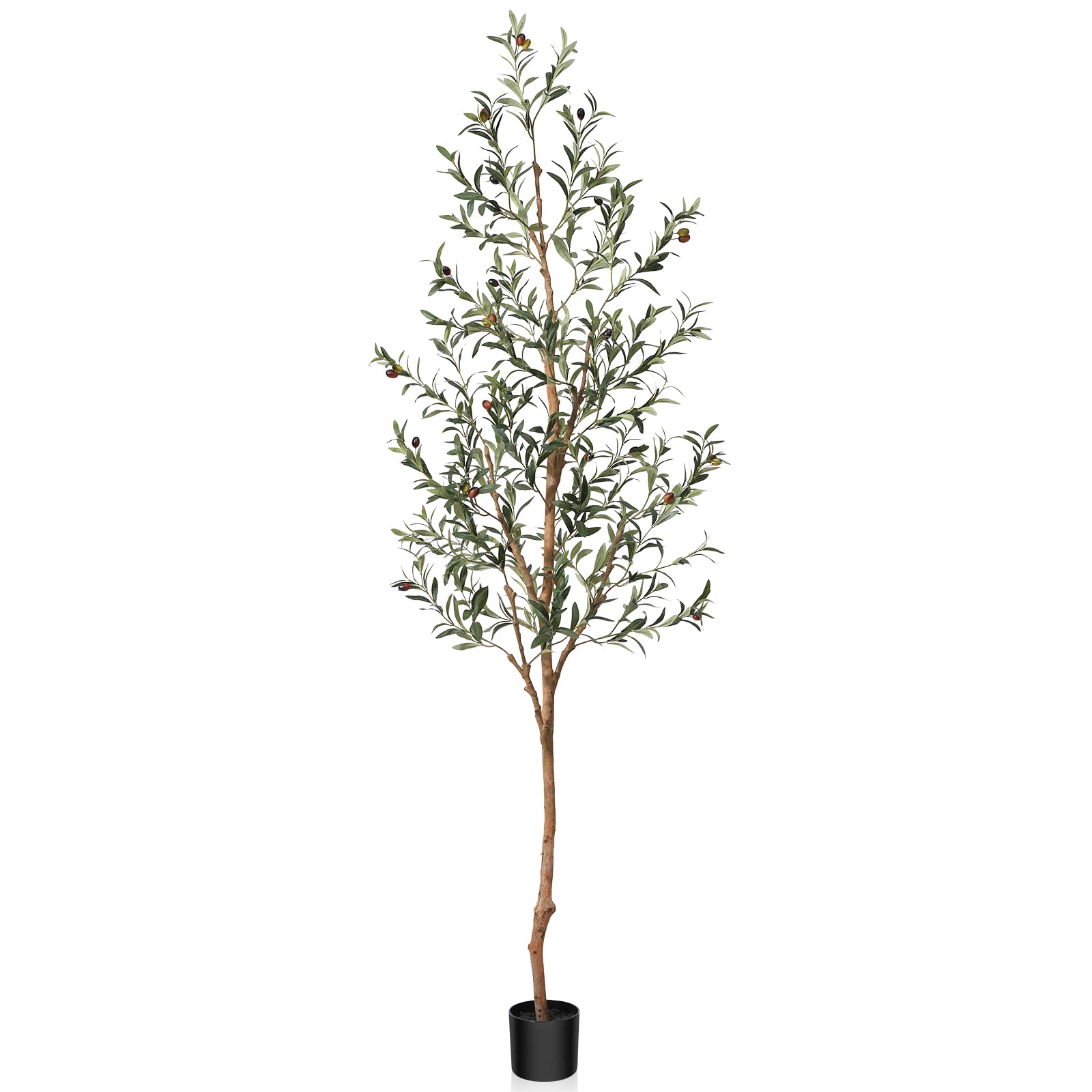 Photo 1 of ***just a branch and the stem*** OAKRED Artificial Olive Tree, 7FT Tall Fake Silk Plants with Natural Wood Trunk Faux Potted Tree for Home Decor Indoor Office Porch, Set of 1