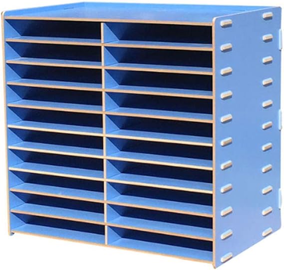 LOFAMI Office File Racks File Shelf, Largecapacity Multigrid Wooden