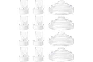 TOVVILD 12 Pack Pump Parts, 8PCS Duckbill Valves 4PCS Silicone Diaphragm Compatible with Momcozy M5, Replace Mom Cozy M5 Replacement Parts