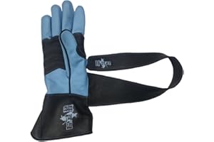 EPT Bull Ropes Premium Reinforced Bull Riding Glove w Strap - Adult & Youth Outer Seam Right or Left Hand Black & Turquoise Calf Skin Sizes: 5.0-10.5