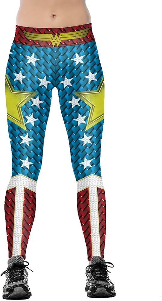 Jumppmile Women's 3D Digital Print High Waist Workout Yoga Leggings Size S-4XL